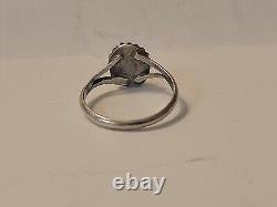 Vintage Natural Amethyst Gemstone Sterling Silver Handmade Ring Unmarked