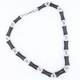 Vintage Natural Black Onyx Bamboo Bead Necklace In Sterling Silver 20 Inch