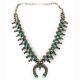 Vintage Navajo 1950's Sterling Silver Royston Turquoise Squash Blossom Necklace