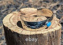 Vintage Navajo Bracelet Turquoise Sterling Silver Signed Native sz 7.25