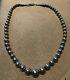 Vintage Navajo Old Pawn Sterling Silver Graduated Bead Necklace