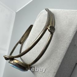 Vintage Navajo Sterling Silver And Opal Bracelet