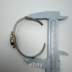 Vintage Navajo Sterling Silver And Opal Bracelet