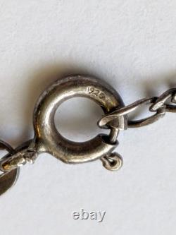 Vintage Navajo Sterling Silver Large Malachite Drop Pendant Necklace 18 In