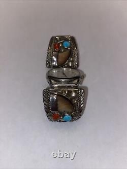 Vintage Navajo, Sterling, Silver Turquoise Watchband, Marked E Sterling