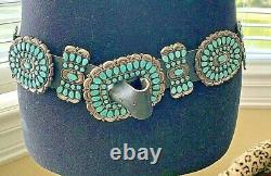 Vintage Navajo Sterling/Turquoise Concho Belt Famous Victor Moses Begay. 4316pc