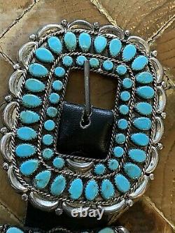 Vintage Navajo Sterling/Turquoise Concho Belt Famous Victor Moses Begay. 4316pc