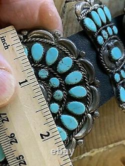 Vintage Navajo Sterling/Turquoise Concho Belt Famous Victor Moses Begay. 4316pc