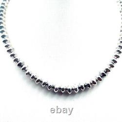 Vintage Navajo stamped 8 mm oxidized 92.5 Sterling Silver, southwestern necklace