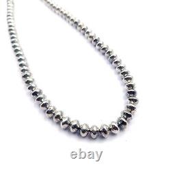 Vintage Navajo stamped 8 mm oxidized 92.5 Sterling Silver, southwestern necklace