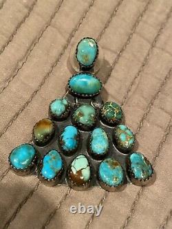 Vintage Navajo sterling silver with natural turquoise earrings