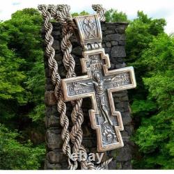 Vintage Necklace Jesus Silver 925 Chain Pendent Jewelry Amulet Women Men Mori