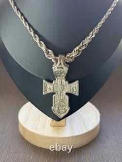 Vintage Necklace Silver 925 Jesus Pendent Jewelry Saints Orthodox Archangel Rare
