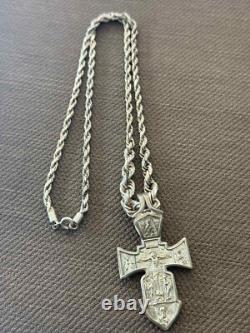 Vintage Necklace Silver 925 Jesus Pendent Jewelry Saints Orthodox Archangel Rare