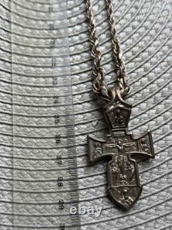 Vintage Necklace Silver 925 Jesus Pendent Jewelry Saints Orthodox Archangel Rare