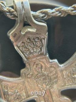 Vintage Necklace Silver 925 Jesus Pendent Jewelry Saints Orthodox Archangel Rare