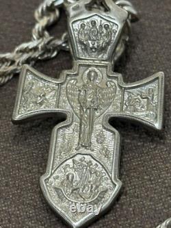 Vintage Necklace Silver 925 Jesus Pendent Jewelry Saints Orthodox Archangel Rare
