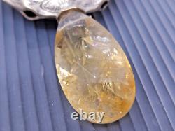Vintage Offerings Sterling silver Natural Citrine Beaded Pendant Necklace 17