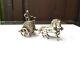 Vintage Old Hallmarked Sterling Silver Roman God On Chariot Drawn By Two Horses