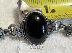 Vintage Onyx Silver 925 Multi Chain Vintage Bracelet 37 Grams