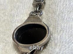 Vintage Onyx Silver 925 Multi Chain Vintage Bracelet 37 Grams