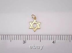 Vintage Orthodox Star Of David Charm Pendant 14K Yellow Gold Plated 18 in Chain