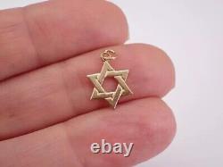 Vintage Orthodox Star Of David Charm Pendant 14K Yellow Gold Plated 18 in Chain