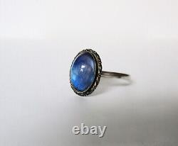 Vintage Oval Butterfly Wing & Sterling Silver Ring/Conversion From Pin