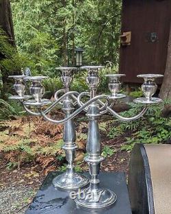 Vintage Pair Sterling Silver Candelabras Muerk-Cary Twisted Arm Candlesticks 13