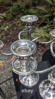 Vintage Pair Sterling Silver Candelabras Muerk-Cary Twisted Arm Candlesticks 13