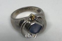 Vintage Pale Blue Calcedony in 925 Sterling Silver Ring