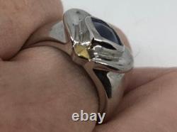 Vintage Pale Blue Calcedony in 925 Sterling Silver Ring