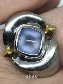 Vintage Pale Blue Calcedony in 925 Sterling Silver Ring