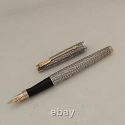 Vintage Parker 75 Cisele Fountain Pen Sterling Silver Made in USA