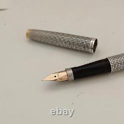 Vintage Parker 75 Cisele Fountain Pen Sterling Silver Made in USA