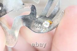 Vintage Peru Bird Catching Stingray Sterling Silver Brooch 925 Laffi Era Rare