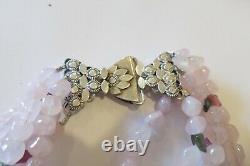 Vintage Pink Onyx Enhanced withcolor stones Sterling Silver Closer one of a kind