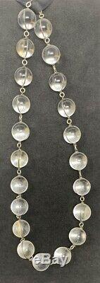 Vintage Pools of Light Sterling Silver 18 Inch Necklace with 21 Rock Crystal Orbs