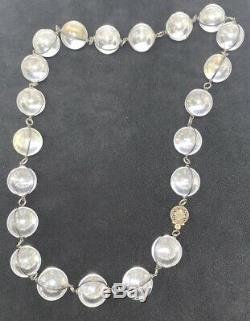 Vintage Pools of Light Sterling Silver 18 Inch Necklace with 21 Rock Crystal Orbs