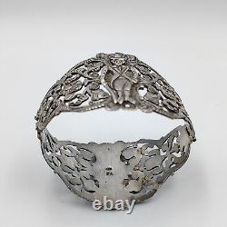 Vintage RH Sterling Silver 925 Repousse Women Men Figures Wide Bracelet 6.5