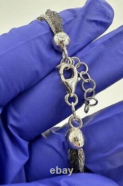 Vintage Rare Sterling Silver 925 Mesh Rose Necklace With Matching Bracelet 16/ 7