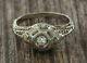 Vintage Retro Engagement Filigree Art Deco Ring 1 Ct Diamond 14k White Gold Over