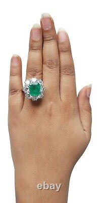Vintage Ring Style Green White Round 925 Sterling Silver Grab CZ ADASTRA JEWELRY