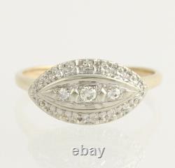 Vintage Ring With 0.16 CT Round Stone Halo Princess Ring 925 Sterling Silver
