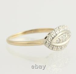 Vintage Ring With 0.16 CT Round Stone Halo Princess Ring 925 Sterling Silver