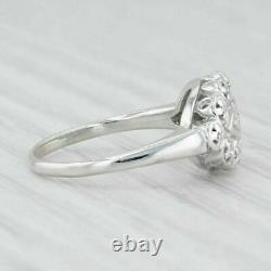 Vintage Ring With 2.00 CT Round Diamond Princess Ring 14K White Gold Finish Halo