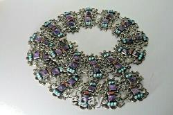 Vintage Rivera Mexican Matl Style Sterling Silver Massive Necklace Earrings Set