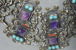 Vintage Rivera Mexican Matl Style Sterling Silver Massive Necklace Earrings Set