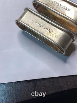 Vintage Rogers Lunt Bowlen Sterling Silver Napkin Rings Pair Pattern 450. 36.7g