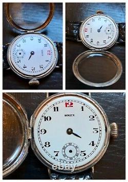 Vintage Rolex WW1 Mens Military Officers Trench Watch Sterling Circa 1915